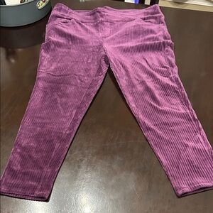 Women's Purple Corduroy Capris